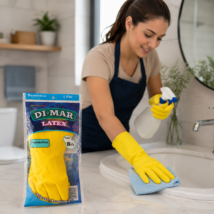 Guante doméstico Dimar amarillo, paquete x 3 pares