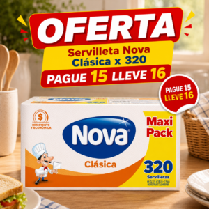 Oferta Servilleta Nova Clásica x 320 Pague 15 Lleve 16